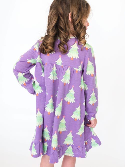 Rufflebutts Girls Holiday Pajama Night Gown In Purple
