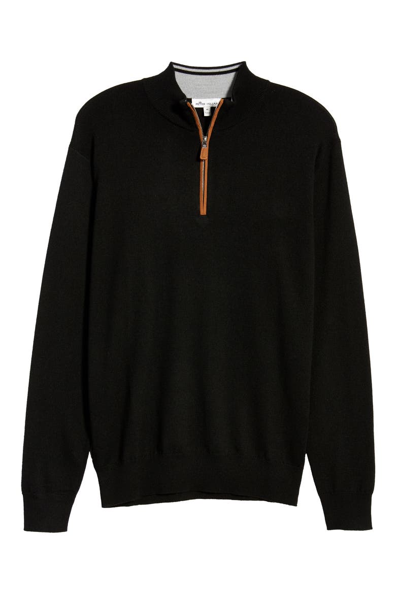 Crown Regular Fit Quarter Zip Pullover, Alternate, color, BLACK CAVIAR