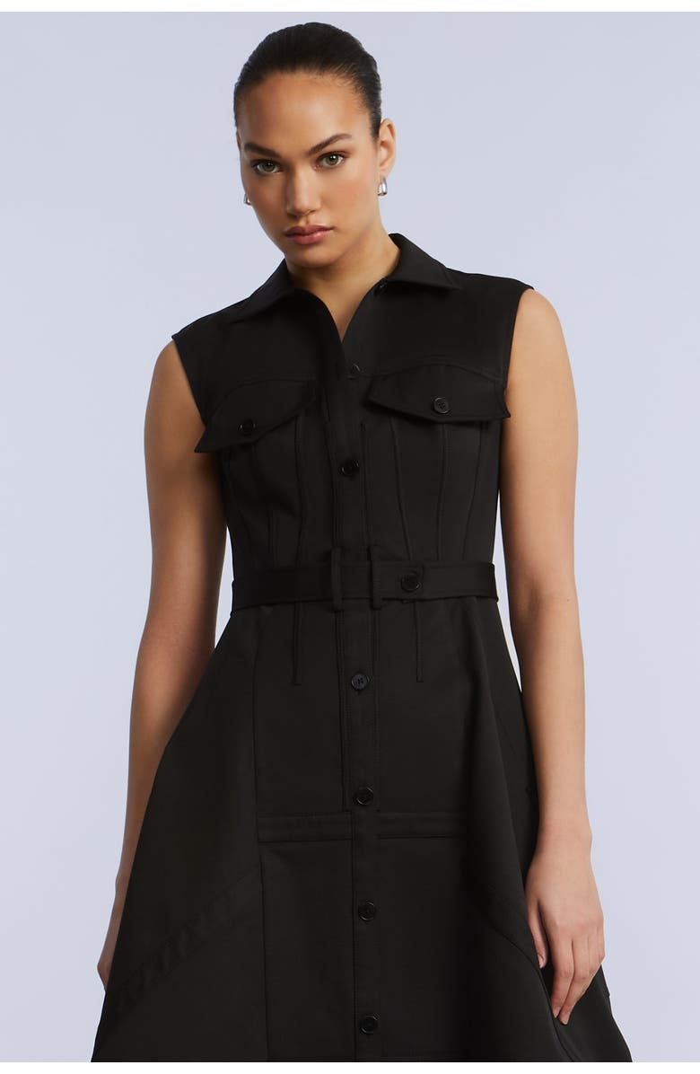 BCBGMAXAZRIA Scarf Hem Taffeta Twill Dress, Alternate, color,