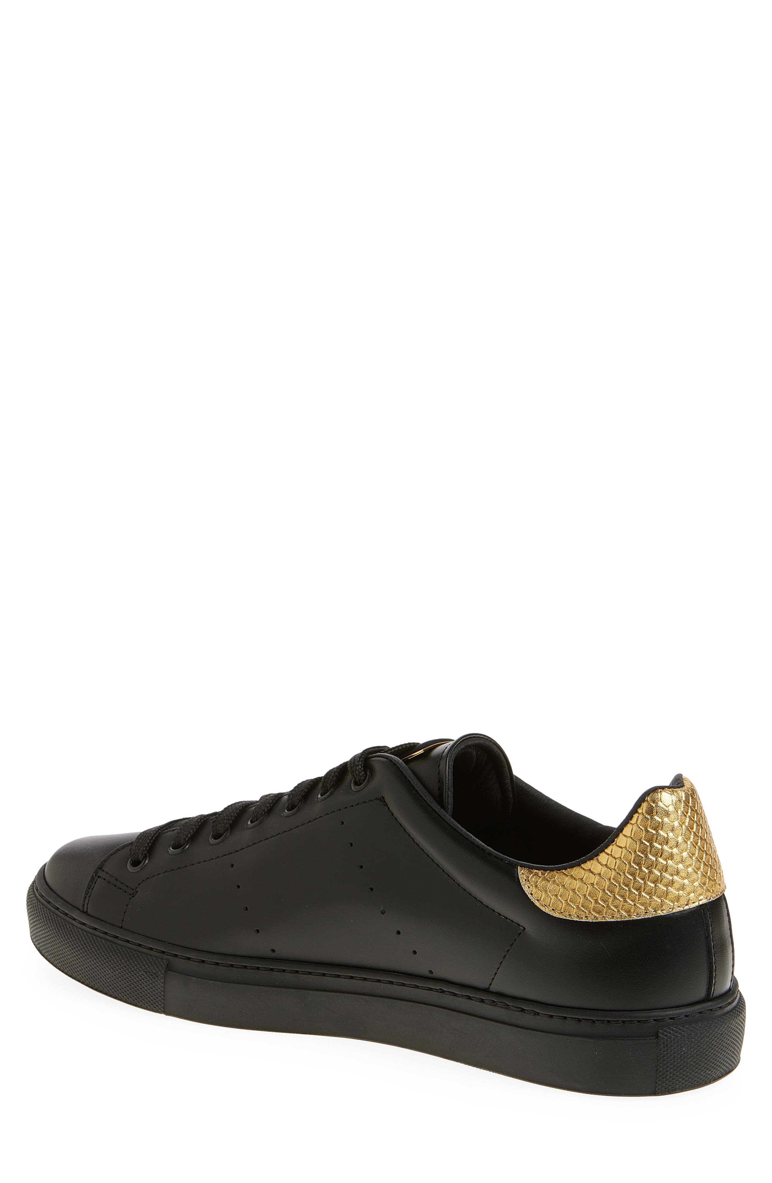 Roberto Cavalli Low Top Sneaker, Alternate, color, Black Gold