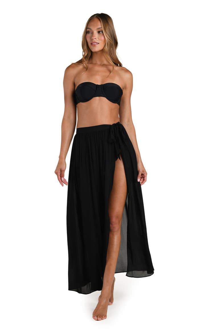 Klaire Chiffon Cover-Up Skirt, Alternate, color, BLACK