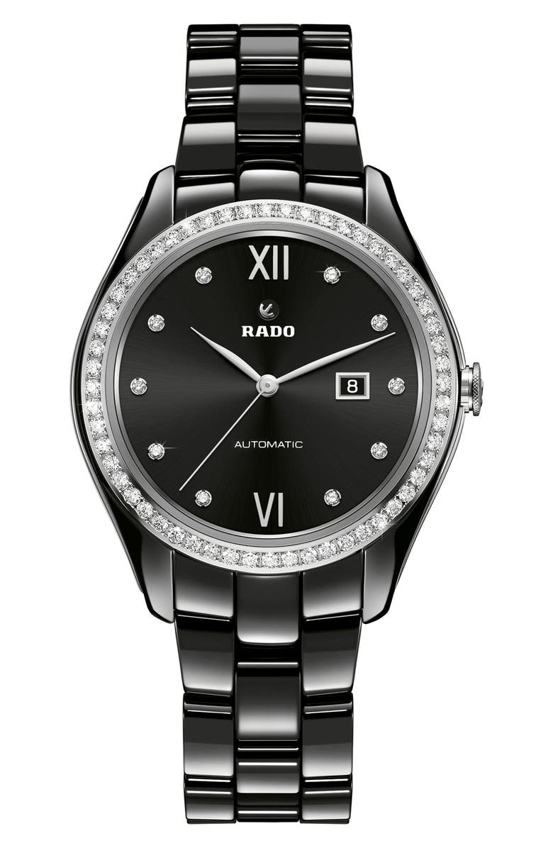 RADO HyperChrome Automatic Diamond Ceramic Bracelet Watch, 36mm, Main, color, 