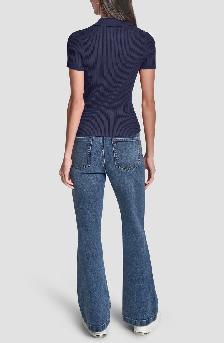 DKNY Jeans Rib Knit Polo Sweater, Alternate, color, Peacoat No Lurex