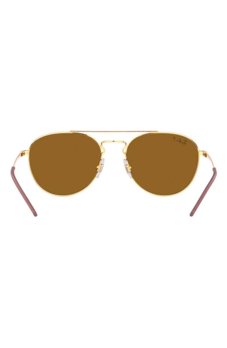 Ray-Ban 55mm Polarized Phantos Sunglasses, Alternate, color, Gold Flash