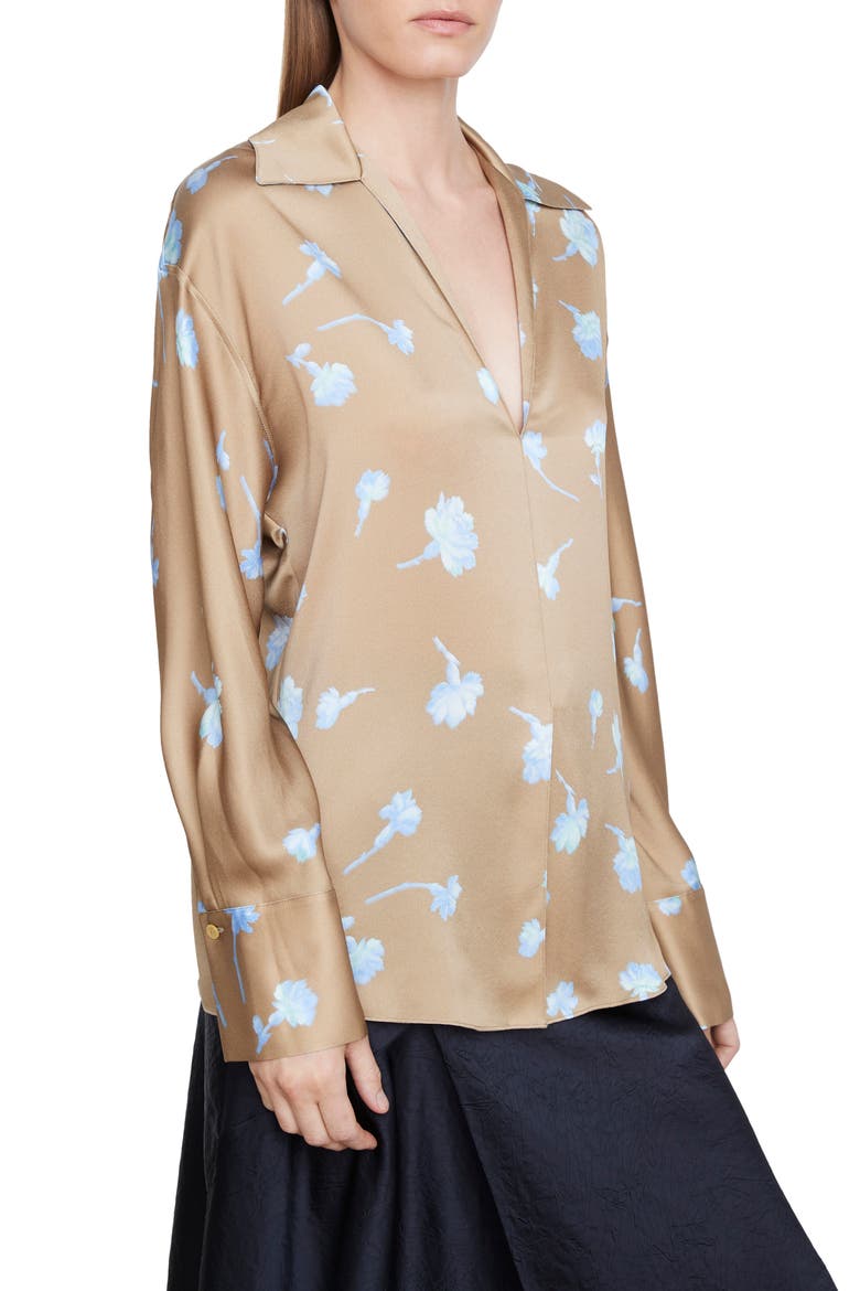 Sea Carnation Silk Shirt, Alternate, color, SANDALO