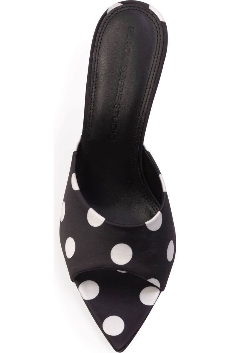 BLACK SUEDE STUDIO Bella 100 Mule, Alternate, color, Black Polka Dot Satin
