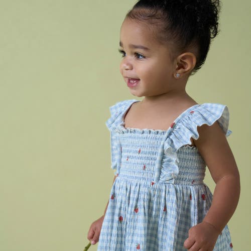 Modern Moments™ By Gerber Ruffle Sleeve Dress And Diaper Cover Set In Ivory Strawberry Gingham