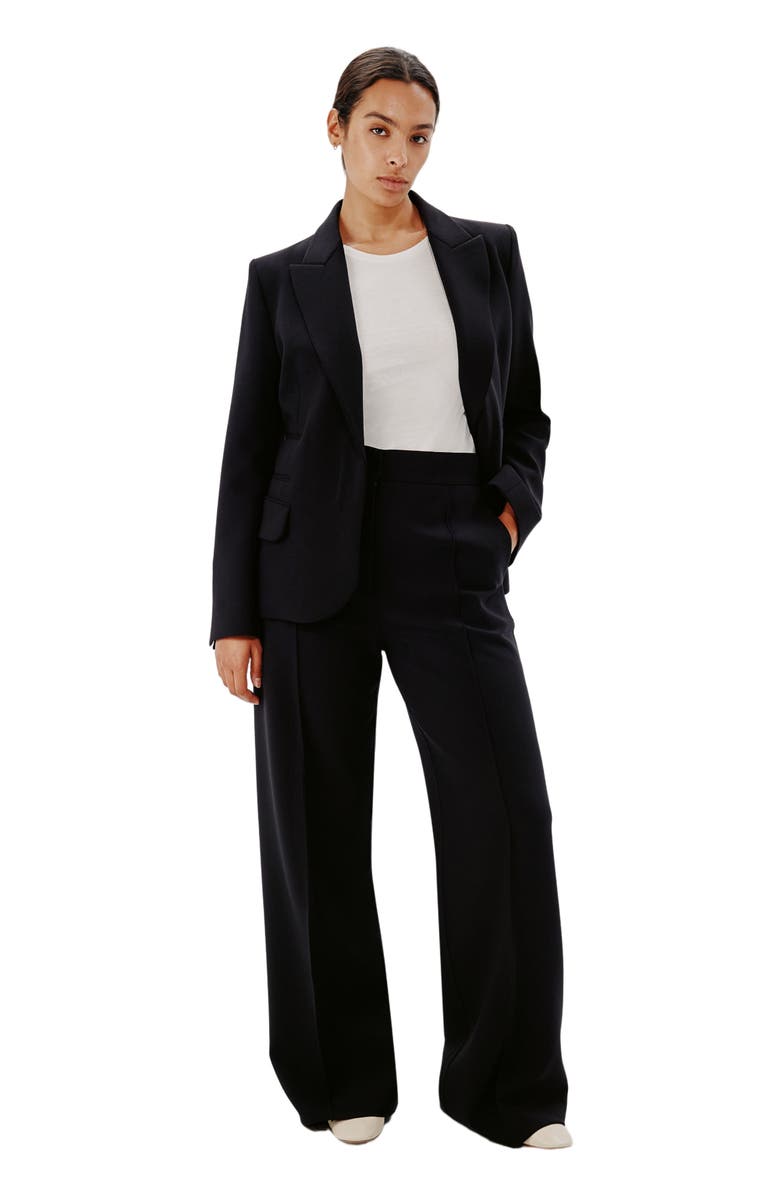 Another Tomorrow DOPPIO WIDE LEG PANT, Alternate, color, Black