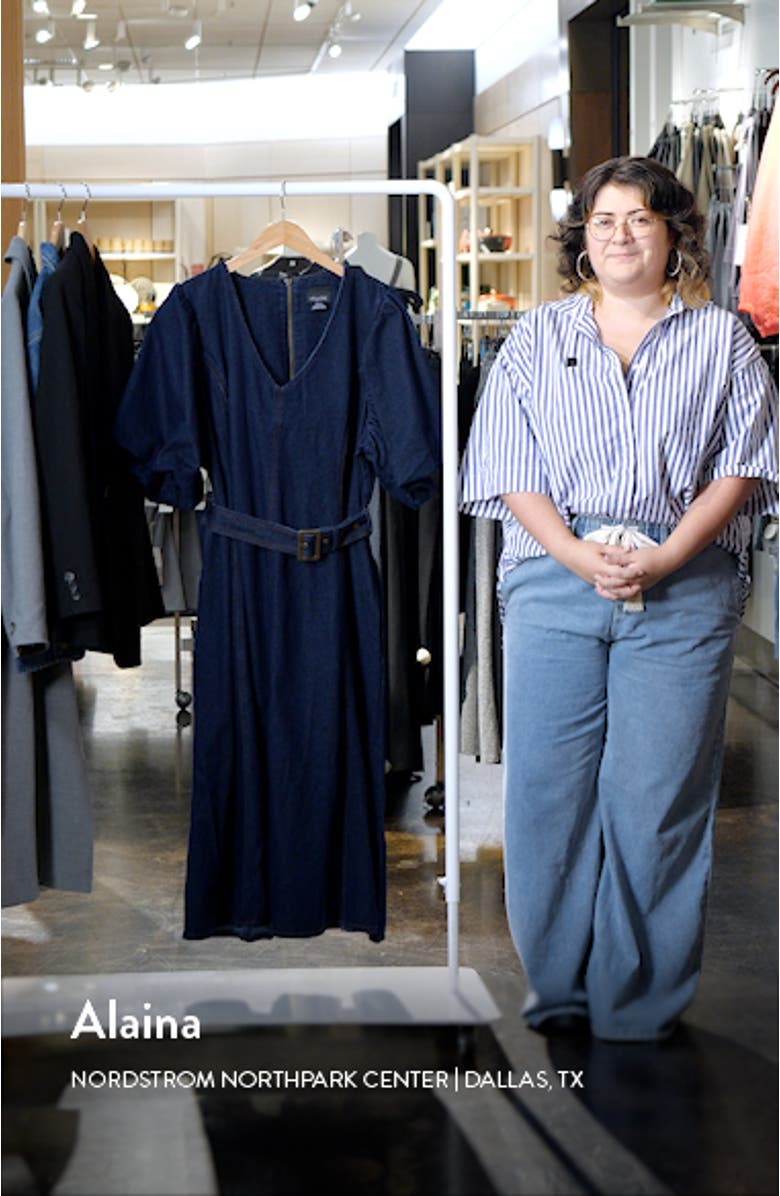 Delilah Flutter Sleeve Denim Midi Dress, sales video thumbnail