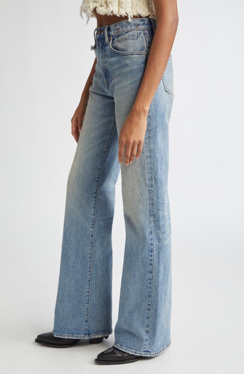 R13 Distressed Straight Leg Jeans In Blue