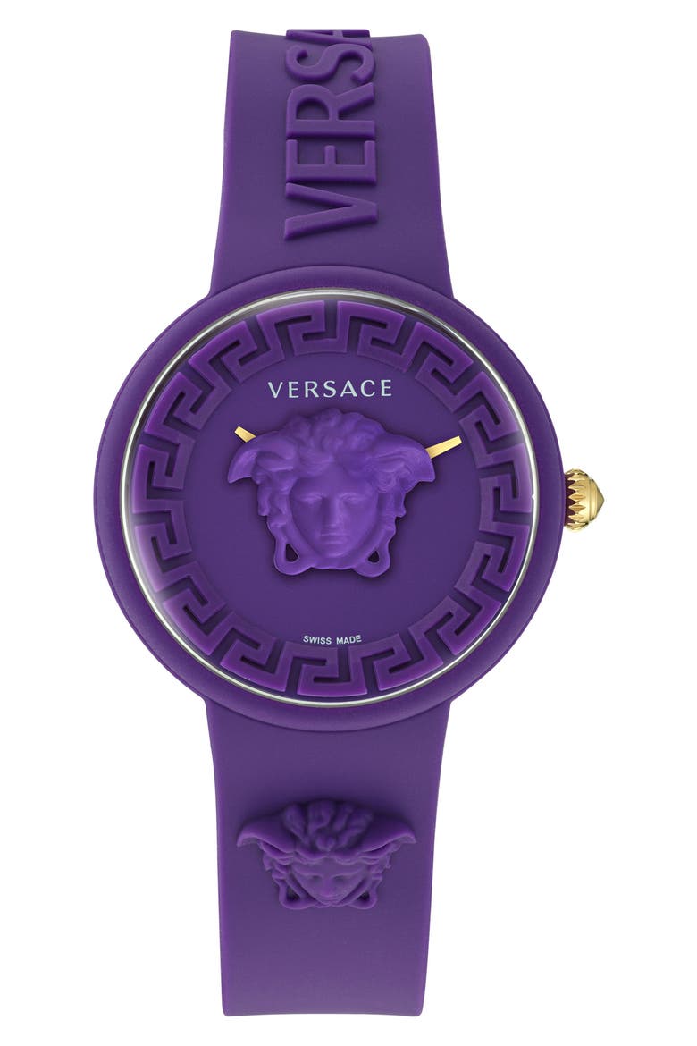 Medusa Pop Silicone Strap Watch, 39mm, Alternate, color, PURPLE