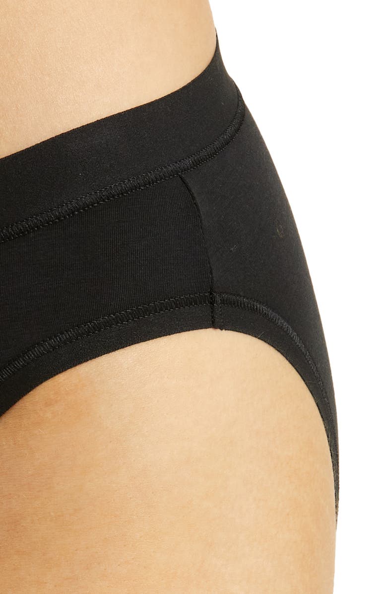 Wacoal Understated Cotton Blend Bikini, Alternate, color, Black