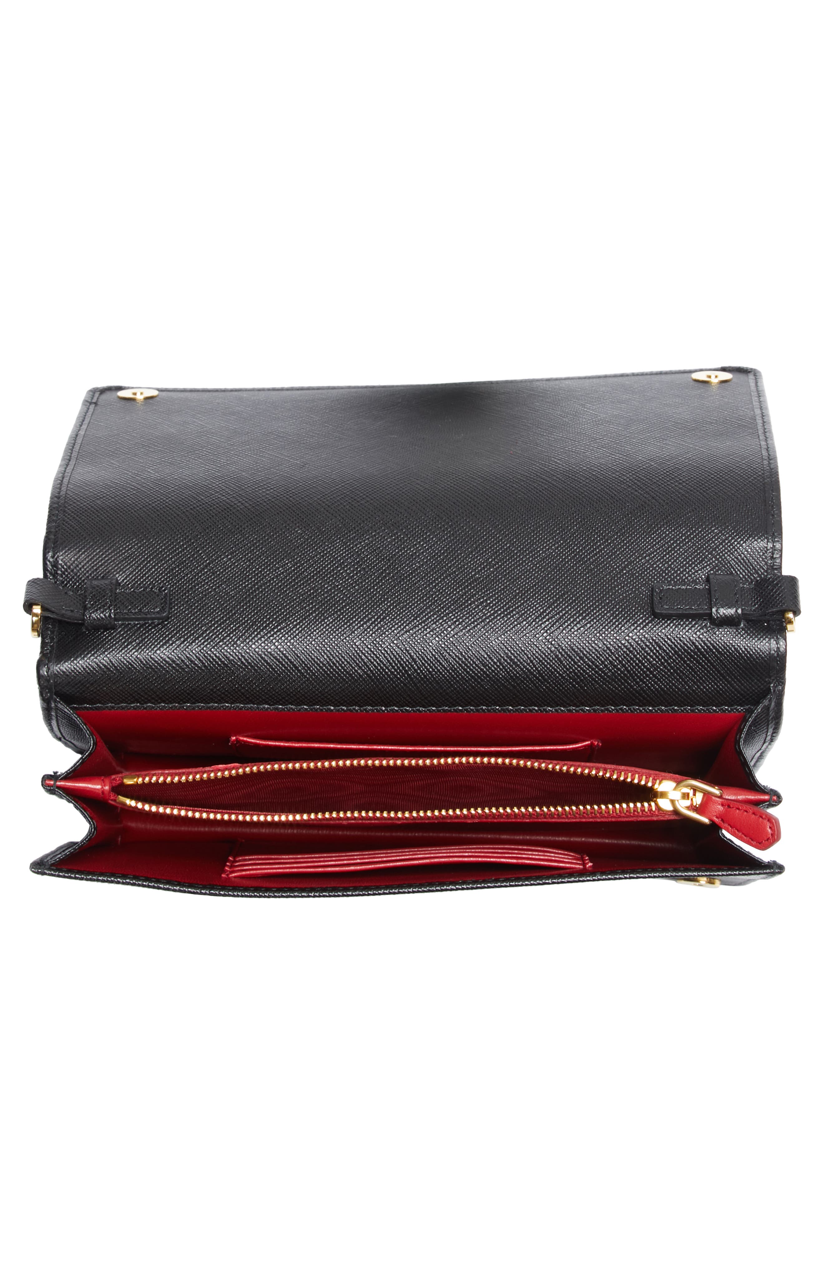 Prada Small Monochrome Crossbody Bag, Alternate, color, 