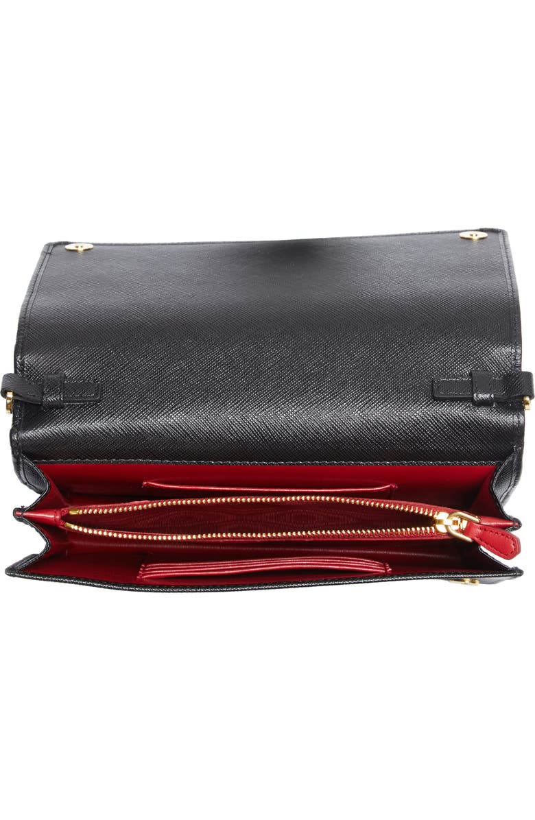 Prada Small Monochrome Crossbody Bag, Alternate, color,