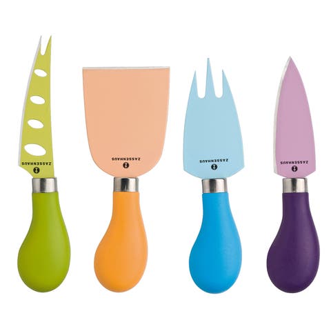 Easy Cut Cheese Knife Set, 4 Pieces, Assorted Colors