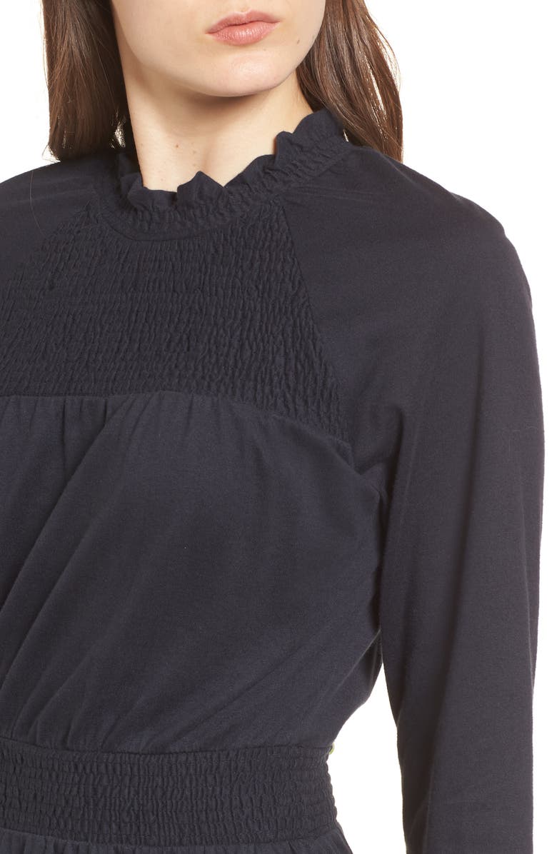 Topshop Ruffle Collar Smock Dress, Alternate, color, 