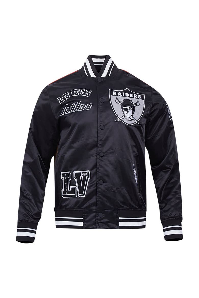 Men's Pro Standard Black Las Vegas Raiders Sublimated Satin Full-Snap Jacket, Alternate, color, Black