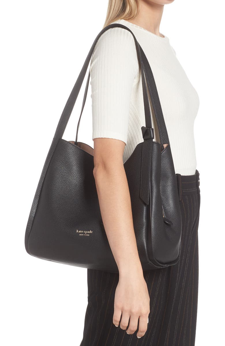 Kate Spade New York knott large leather shoulder bag, Alternate, color,