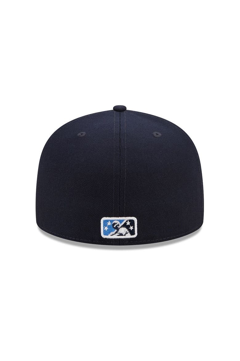 Men's New Era White/Navy Tampa Tarpons Marvel x Minor League 59FIFTY Fitted Hat, Alternate, color, White