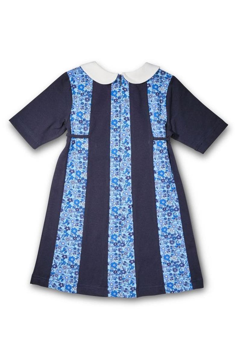 Floral Print Knit Colorblock Dress, Alternate, color, Blue Floral and Navy