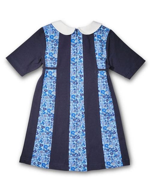 Florence Eiseman Floral Print Knit Colorblock Dress In Multi