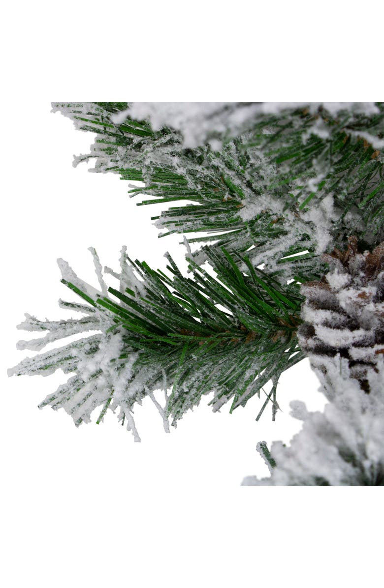 Northlight Flocked Angel Pine Artificial Christmas Garland with Pinecones - 9' x 10" - Unlit, Alternate, color, 