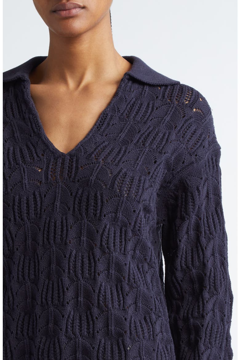 Baja Pointelle Sweater, Alternate, color, COASTAL BLUE