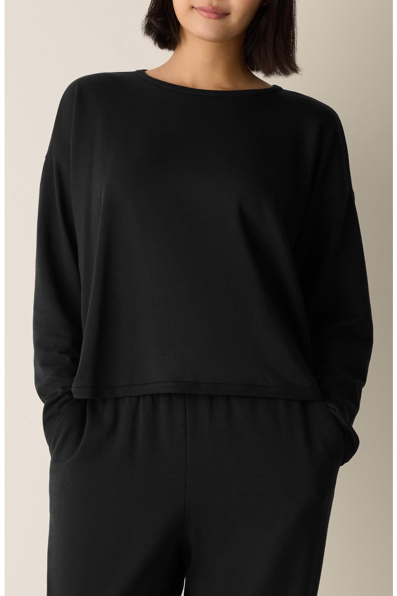 Boxy Terry Top, Main, color, BLACK