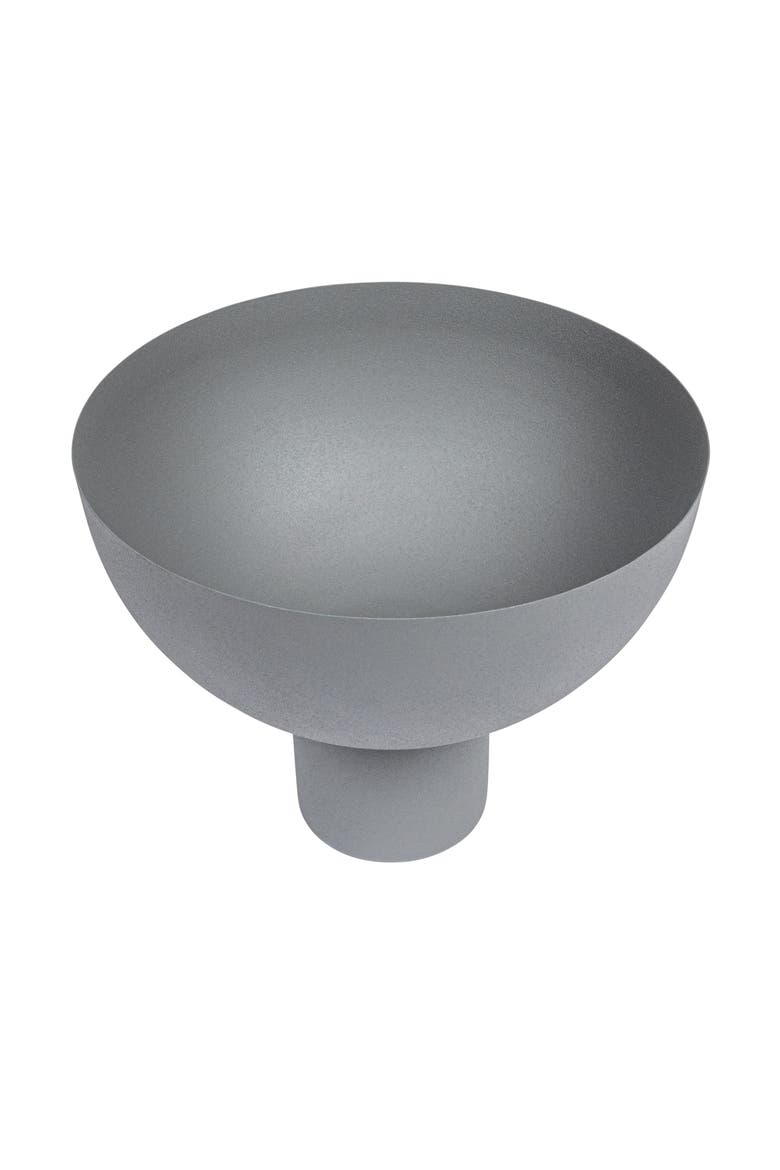 Decorative Metal Footed Bowl, Grey, Main, color, Grey