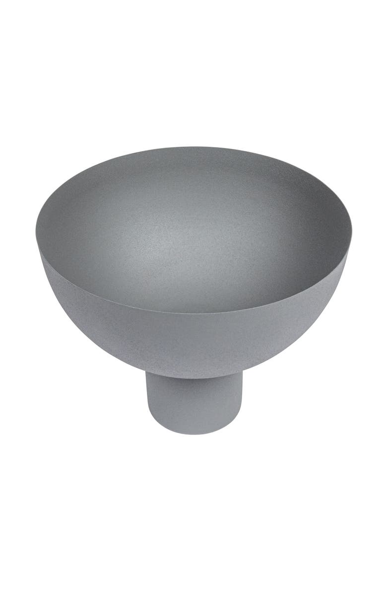 Storied Home Decorative Metal Footed Bowl, Grey, Main, color, Grey