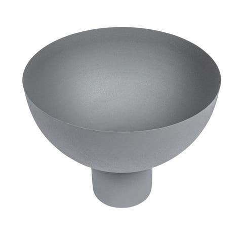 Decorative Metal Footed Bowl, Grey