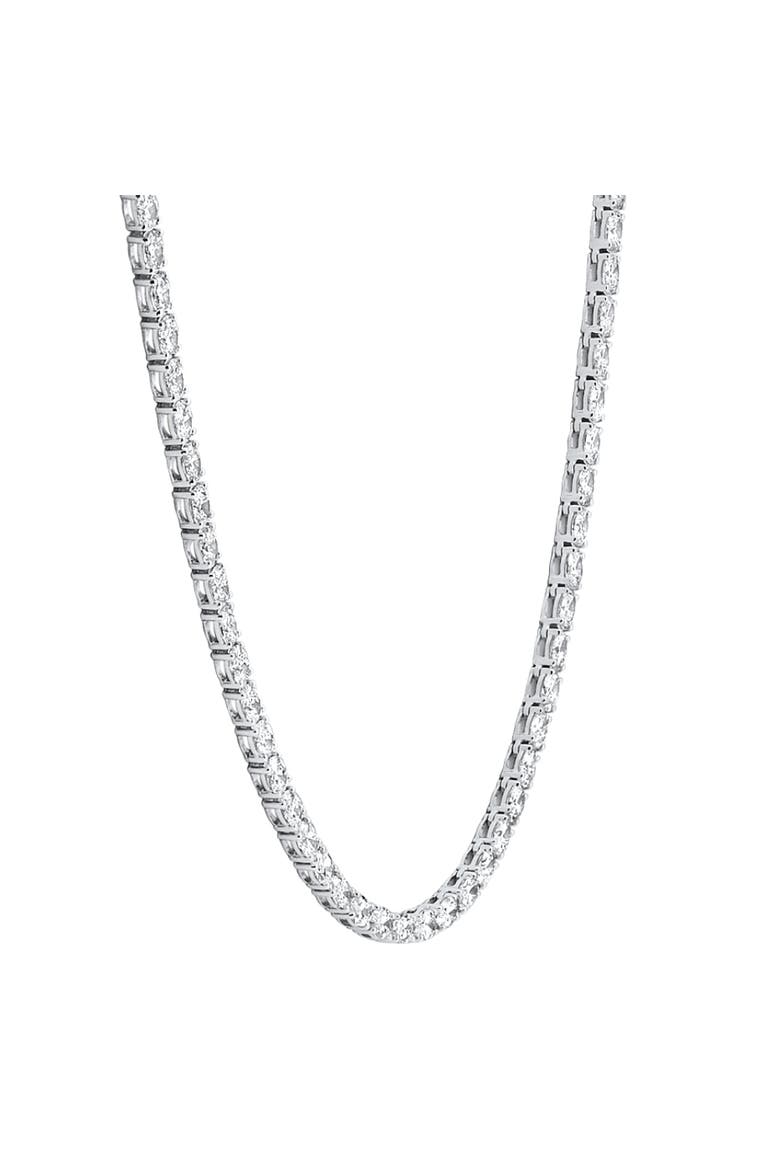 19Ct Oval Diamond Tennis Necklace 14k Gold Lab Grown, Alternate, color, 14k White Gold