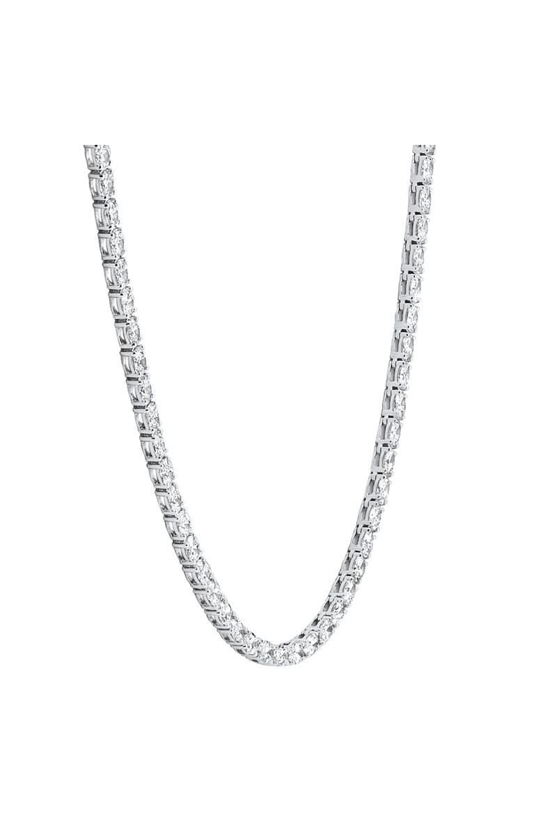 Bliss Diamond 19Ct Oval Diamond Tennis Necklace 14k Gold Lab Grown, Alternate, color, 14K White Gold