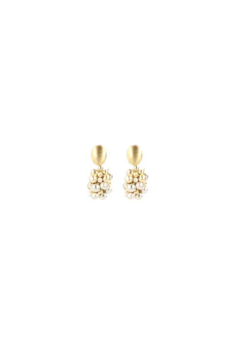 Glassberry Cone Small Irregular Double Stone Earrings in Silver & Gold, Main, color, Silver, Gold