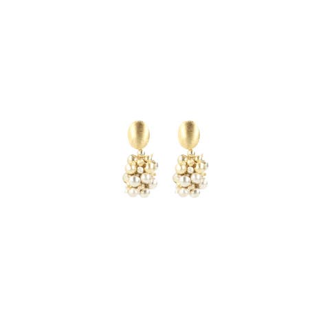 Glassberry Cone Small Irregular Double Stone Earrings in Silver & Gold