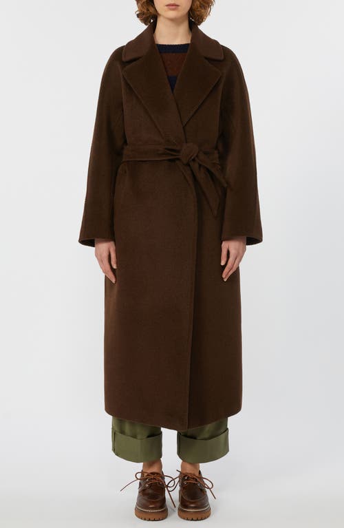 Weekend Max Mara Abrigo Largo De Lana Y Alpaca In Gold