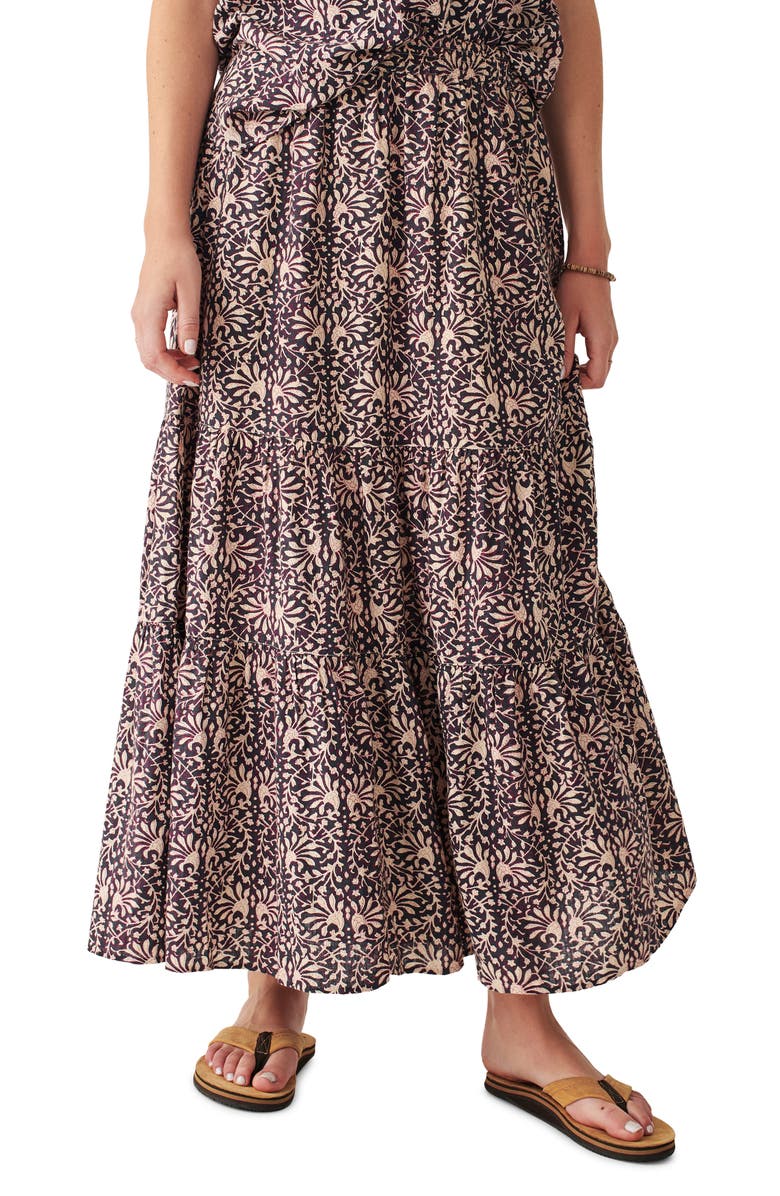 Faherty Valentina Linen Blend Maxi Skirt, Main, color, 