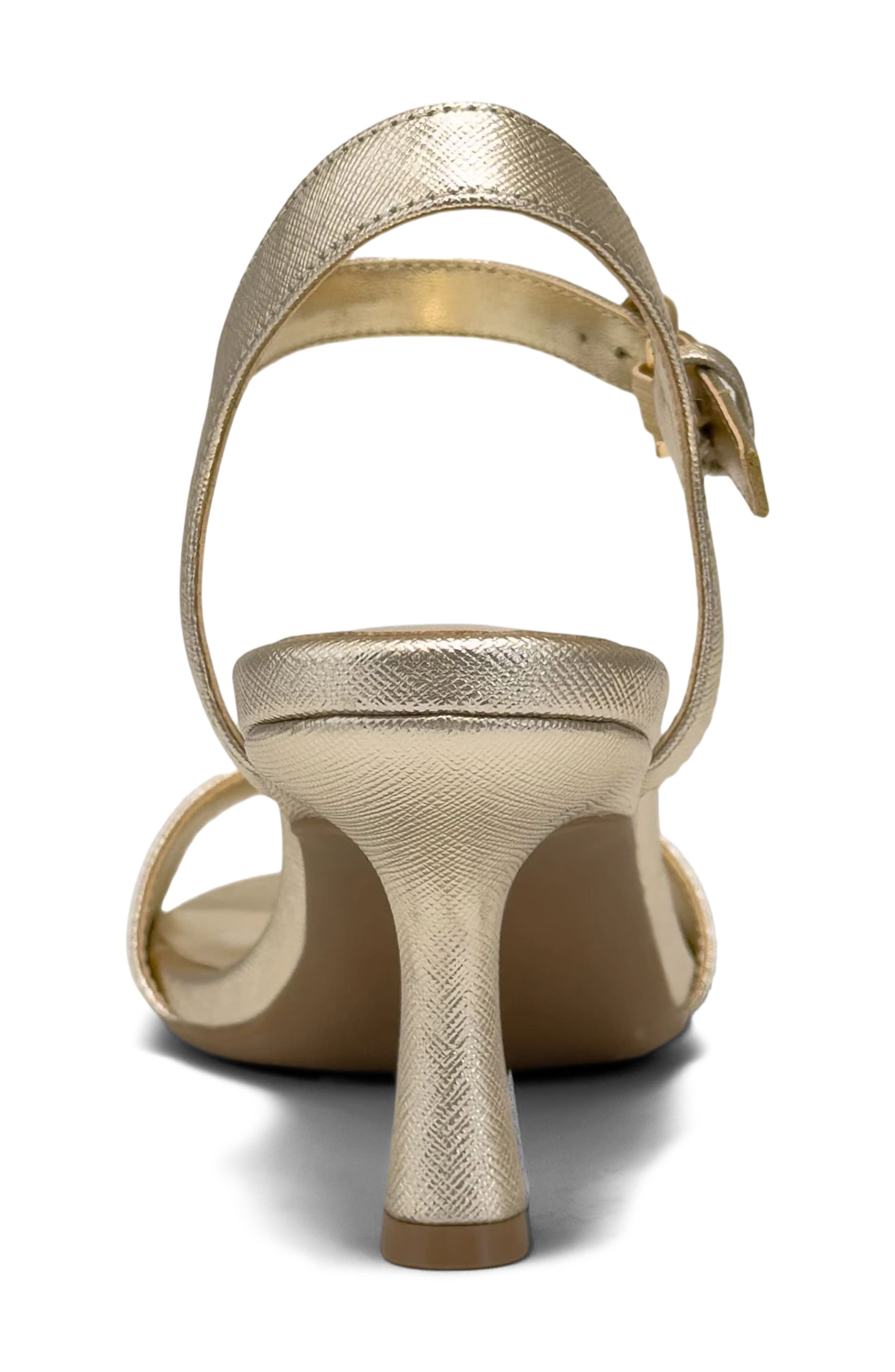 Divia Ankle Strap Sandal, Alternate, color, SOFT GOLD FX SAFFIANO