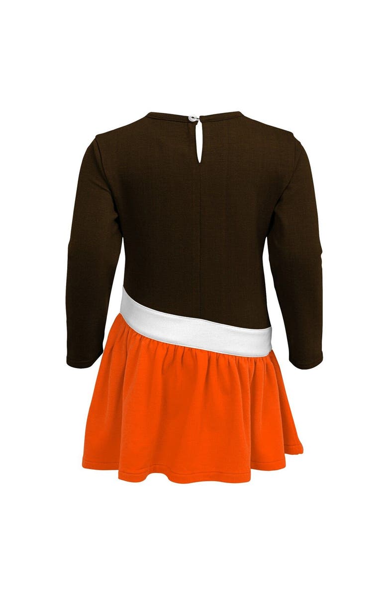 Outerstuff Girls Infant Brown/Orange Cleveland Browns Heart to Heart Jersey Tri-Blend Dress, Alternate, color, Brown