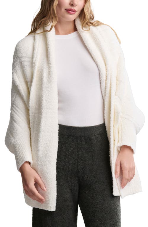 Barefoot Dreams Cozychic® Tonal Plaid Open Front Cardigan In White