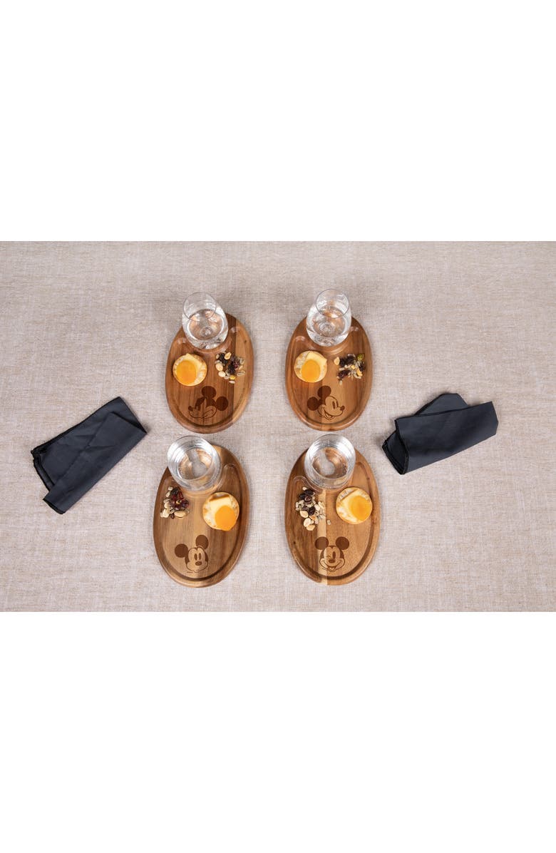 Picnic Time Disney<sup>®</sup> Set of 4 Appetizer Plates, Alternate, color, Mickey/Brown