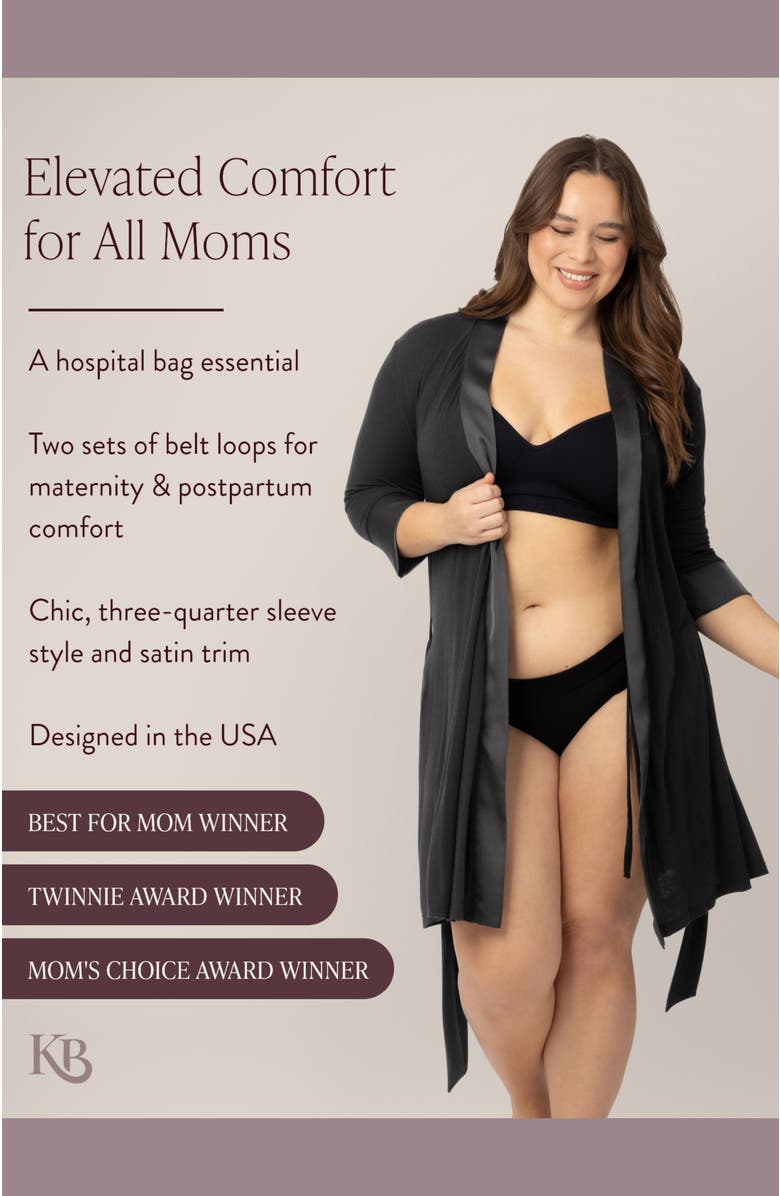 Kindred Bravely Emmaline Robe, Alternate, color, Black