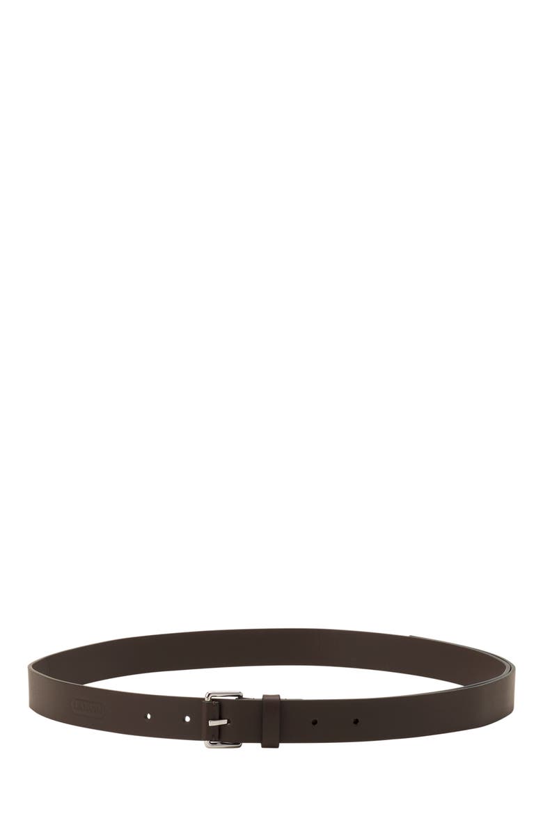 Lanvin COMPAGNON LEATHER BELT, Main, color, Dark Brown