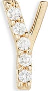 LANA 14K Gold Diamond Initial Single Stud Earring