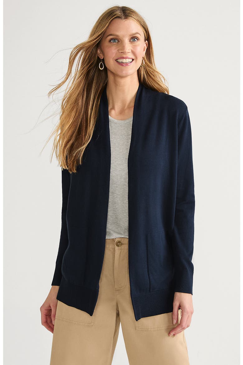 Long Sleeve Open Long Cardigan Sweater, Main, color, Radiant Navy