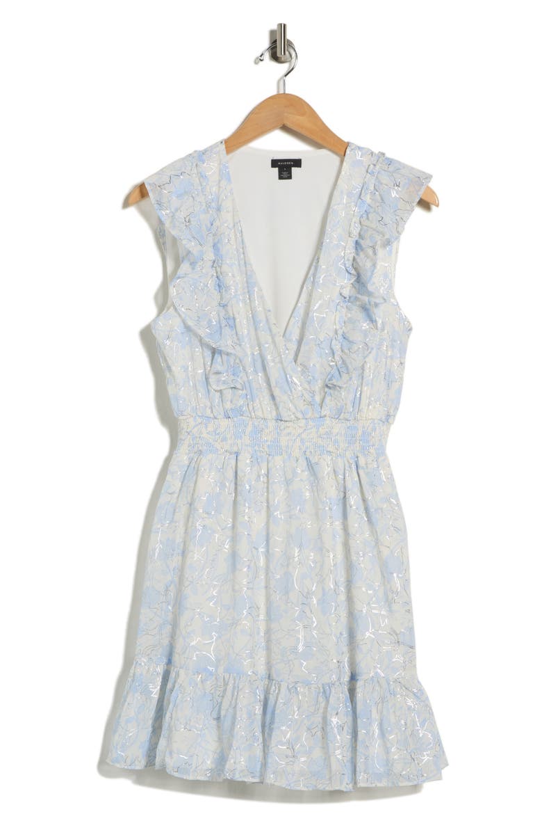 Floral Sleeveless Godet Minidress, Alternate, color, BLUE MULTI