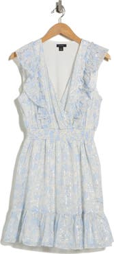 Halogen® Floral Sleeveless Godet Minidress