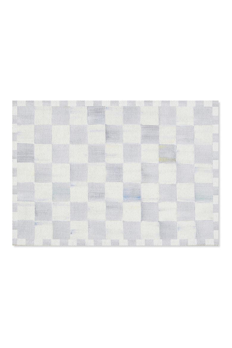 Sterling Check Washable Rug, Main, color, STERLING