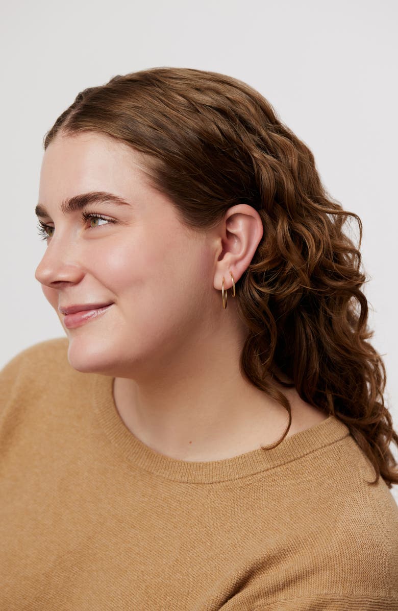 Ana Luisa Small Gold Hoop Earrings - Gold Slim Hoops Set, Alternate, color,