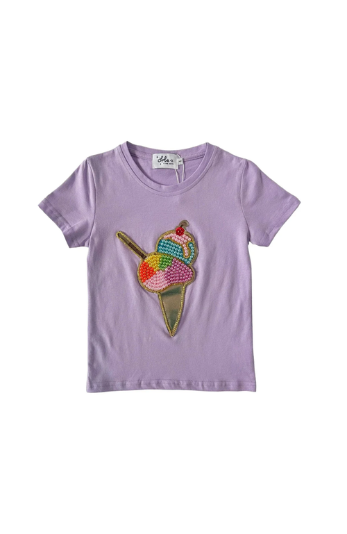 Shop Lola + The Boys Rainbow Pearls Ice Cream T-shirt